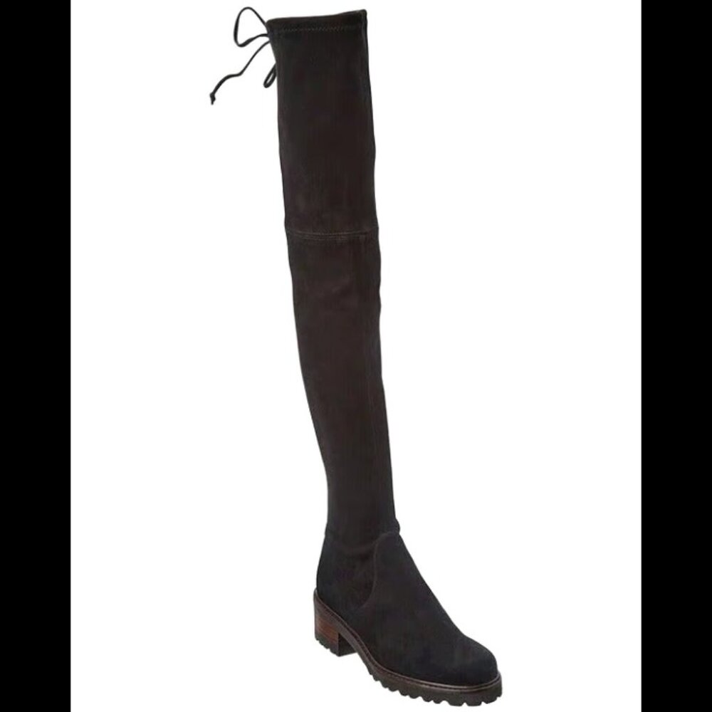 Stuart Weitzman Vanland Suede Knee-High Boot Black Size 8.5